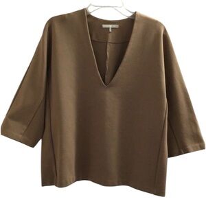 Oak + Fort Women’s 3/4 Sleeve Top~Tan~Size L~EUC